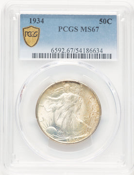 1934 50C Walking Liberty Half Dollar PCGS MS67