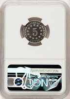1873 5C Closed 3 CA Proof Shield Nickel NGC PR67