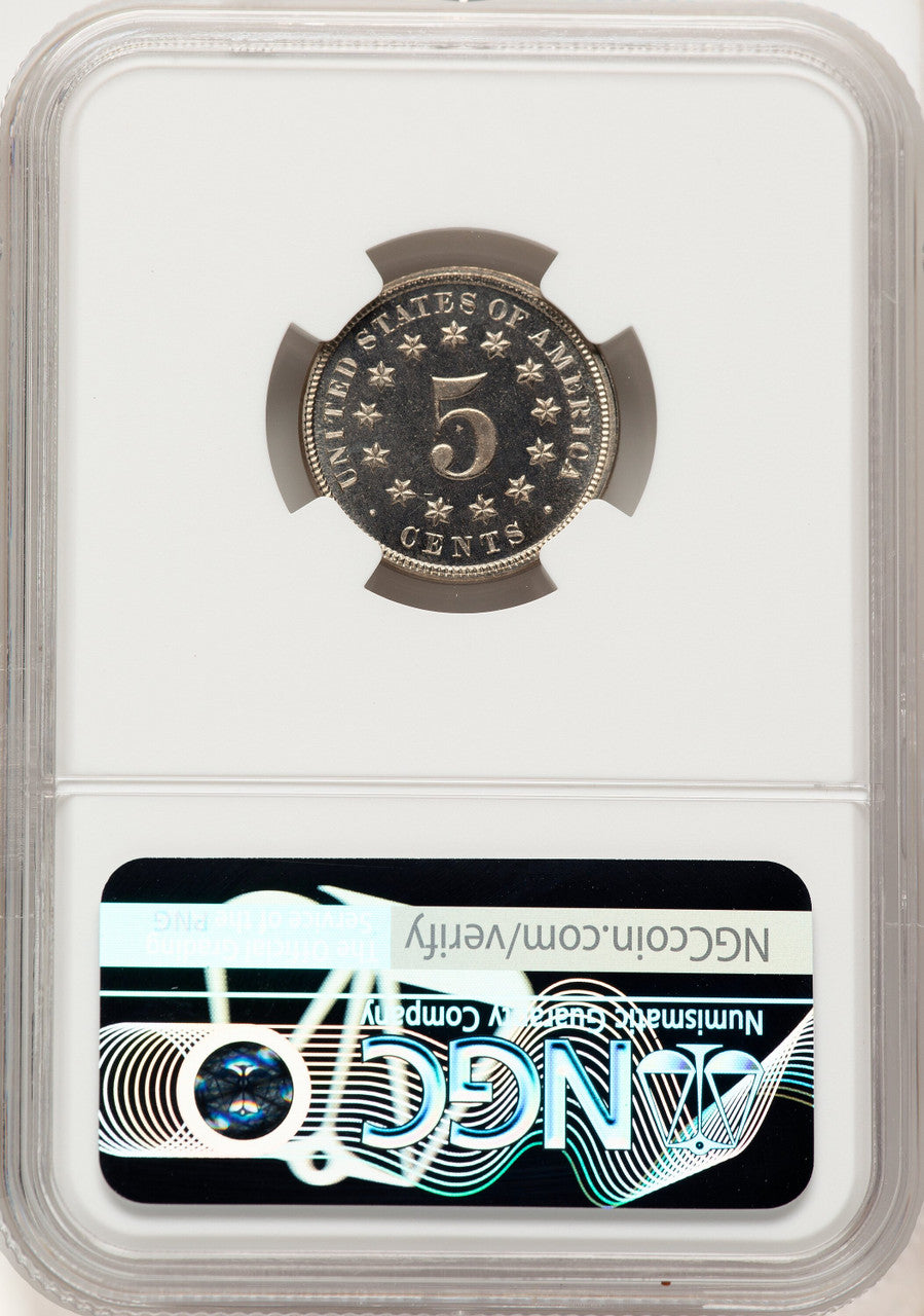 1873 5C Closed 3 CA Proof Shield Nickel NGC PR67