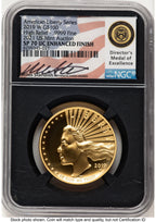 2019-W G$100 American Liberty High Relief Enhanced UC 2021 US Mint Auction Miles Standish NGC MS70
