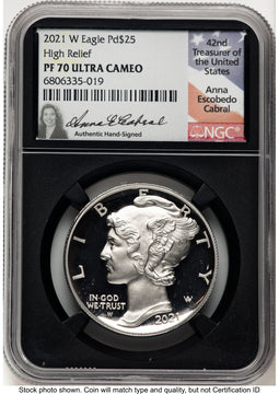 2021-W Palladium Eagle 1 oz Anna Cabral NGC PF70