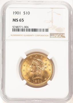 1901 $10 Liberty Eagle NGC MS65 (781522021)