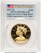 2017-W G$100 American Liberty High Relief FS Flag PCGS PR70