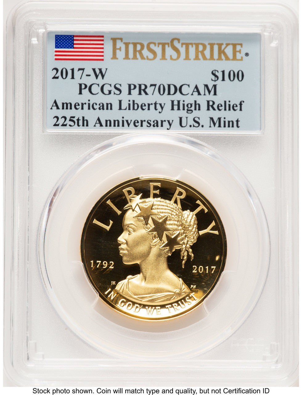 2017-W G$100 American Liberty High Relief FS Flag PCGS PR70