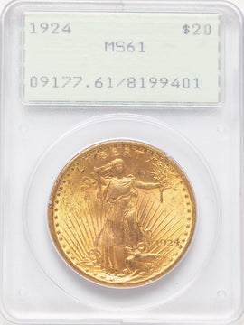 1924 $20 Saint Saint-Gaudens Double Eagle PCGS MS61