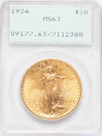 1924 $20 Saint Saint-Gaudens Double Eagle PCGS MS63