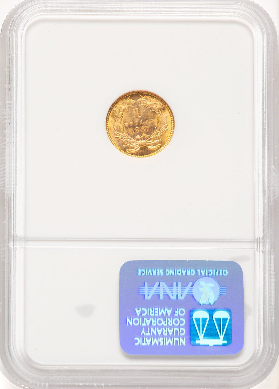 1887 G$1 Gold Dollar NGC MS65