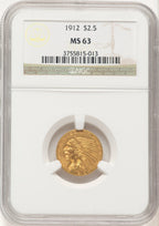 1912 $2.50 Indian Quarter Eagle NGC MS63 (781583008)