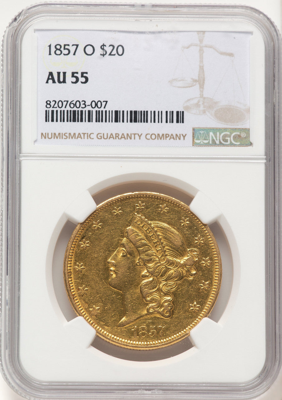 1857-O $20 Liberty Double Eagle NGC AU55 (781600001)