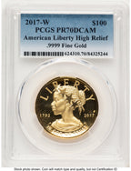 2017-W G$100 American Liberty High Relief Blue Gradient PCGS PR70 (781607004)