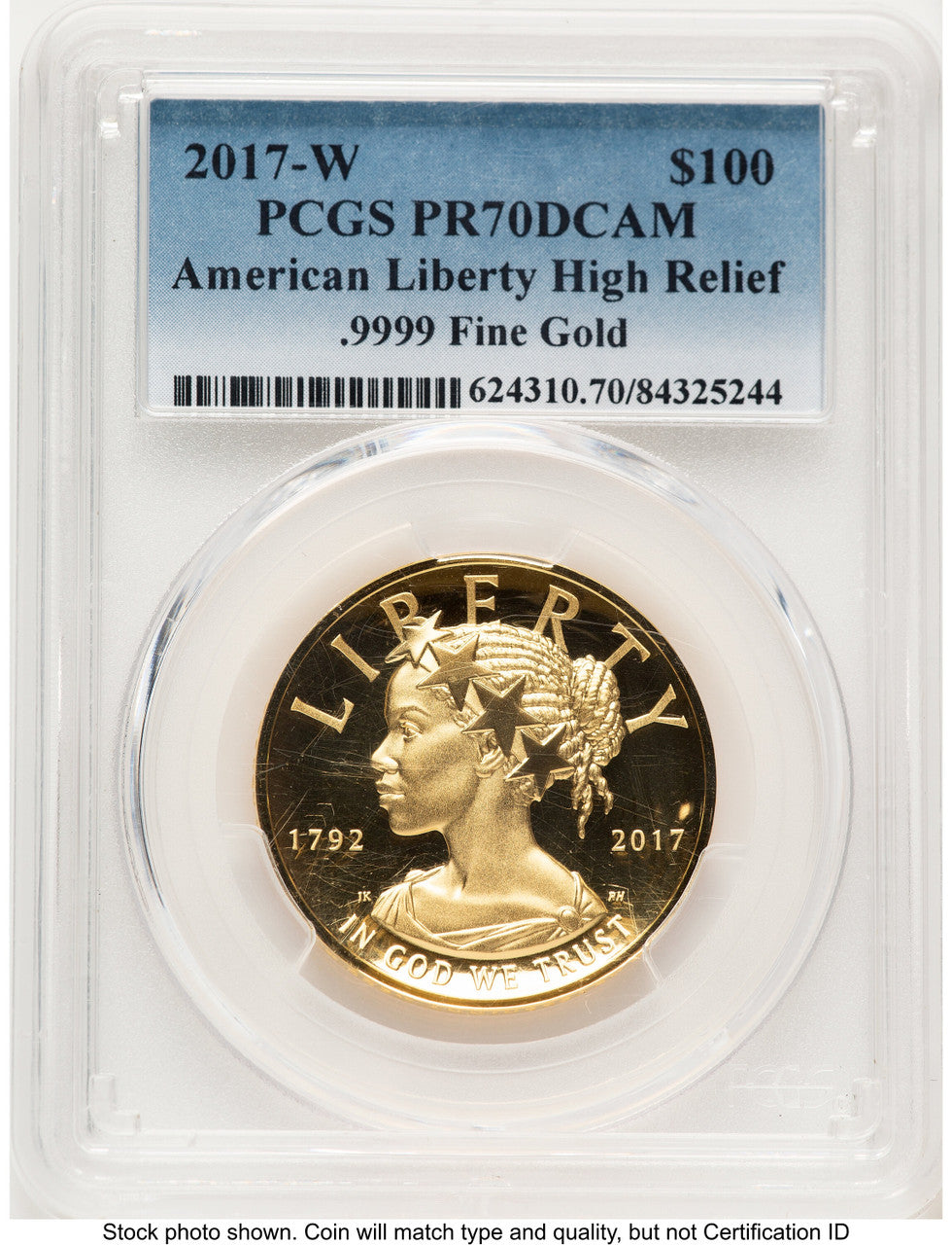 2017-W G$100 American Liberty High Relief Blue Gradient PCGS PR70 (781607004)