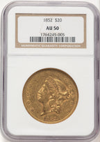1852 $20 Liberty Double Eagle NGC AU50 (781705002)