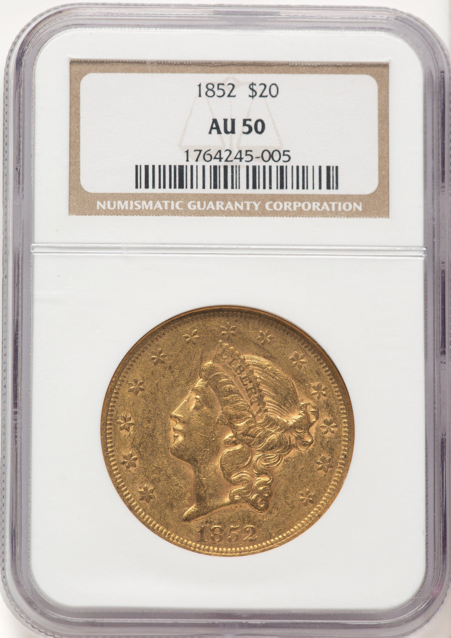 1852 $20 Liberty Double Eagle NGC AU50 (781705002)