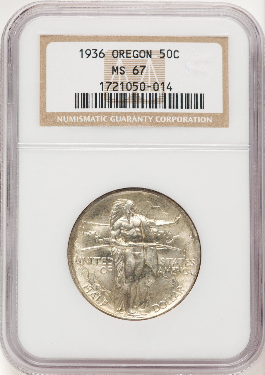 1936 50C Oregon Commemorative Silver NGC MS67