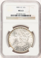 1885-CC Morgan Dollar NGC MS63 (781731030)