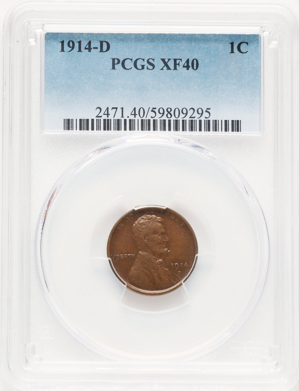 1914-D BN Lincoln Cent PCGS XF40