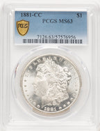 1881-CC Morgan Dollar PCGS MS63 (781731046)