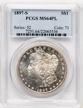 1897-S PL Morgan Dollar PCGS MS64