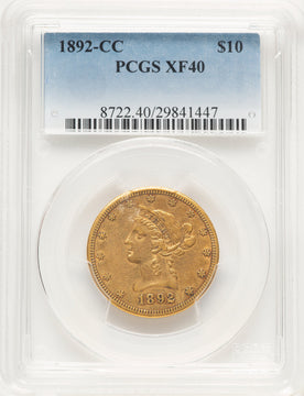1892-CC $10 Liberty Eagle PCGS XF40