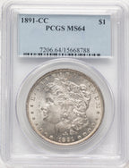 1891-CC Morgan Dollar PCGS MS64 (781731083)