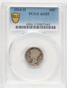 1916-D 10C Mercury Dime PCGS AG03 (781731084)