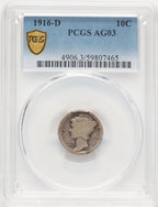 1916-D 10C Mercury Dime PCGS AG03 (781731084)