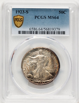1923-S 50C Walking Liberty Half Dollar PCGS MS64