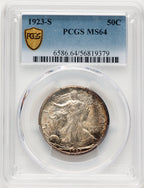 1923-S 50C Walking Liberty Half Dollar PCGS MS64