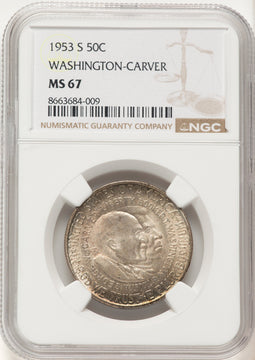 1953-S 50C Washington-Carver Commemorative Silver NGC MS67 (781731113)