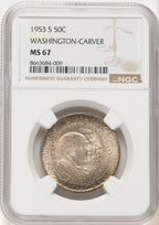 1953-S 50C Washington-Carver Commemorative Silver NGC MS67 (781731113)
