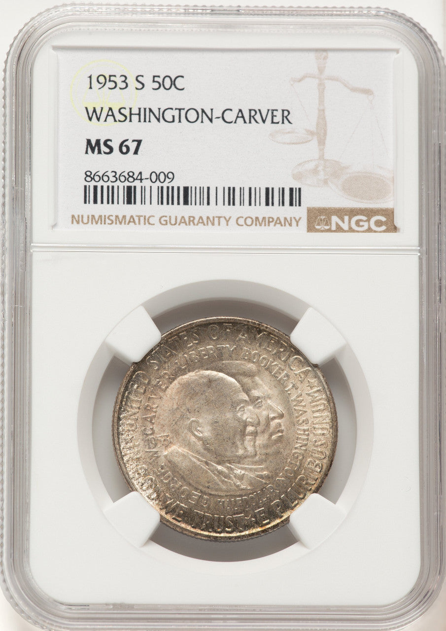 1953-S 50C Washington-Carver Commemorative Silver NGC MS67 (781731113)