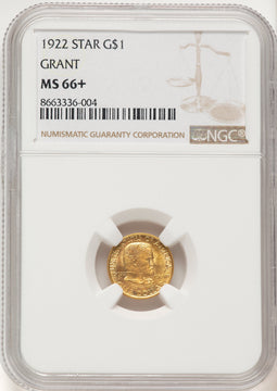 1922 G$1 Grant With Star Commemorative Gold NGC MS66+ (781731115)