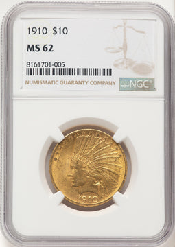 1910 $10 Indian Eagle NGC MS62 (781772002)