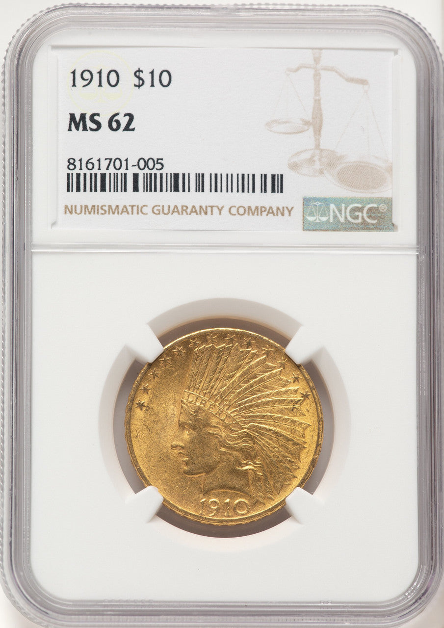 1910 $10 Indian Eagle NGC MS62 (781772002)