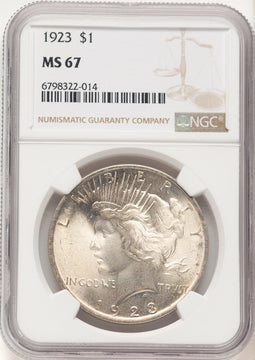 1923 Peace Dollar NGC MS67 (781774012)