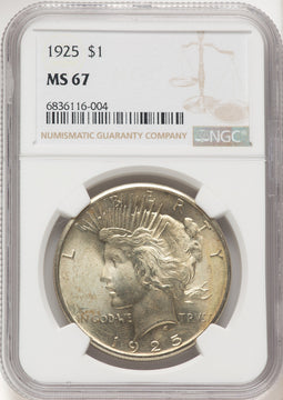 1925 Peace Dollar NGC MS67 (781774013)