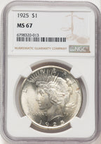 1925 Peace Dollar NGC MS67 (781774018)