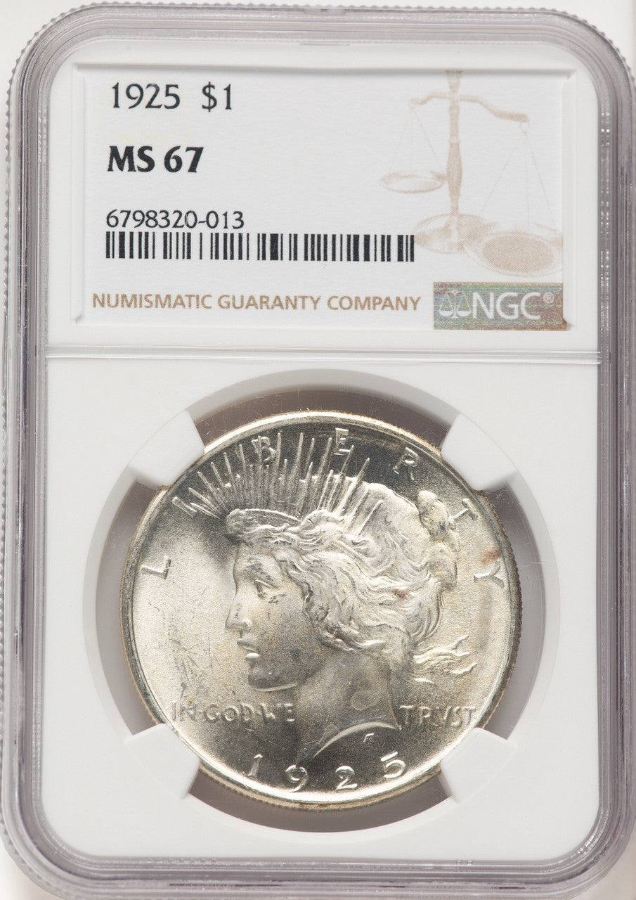 1925 Peace Dollar NGC MS67 (781774018)