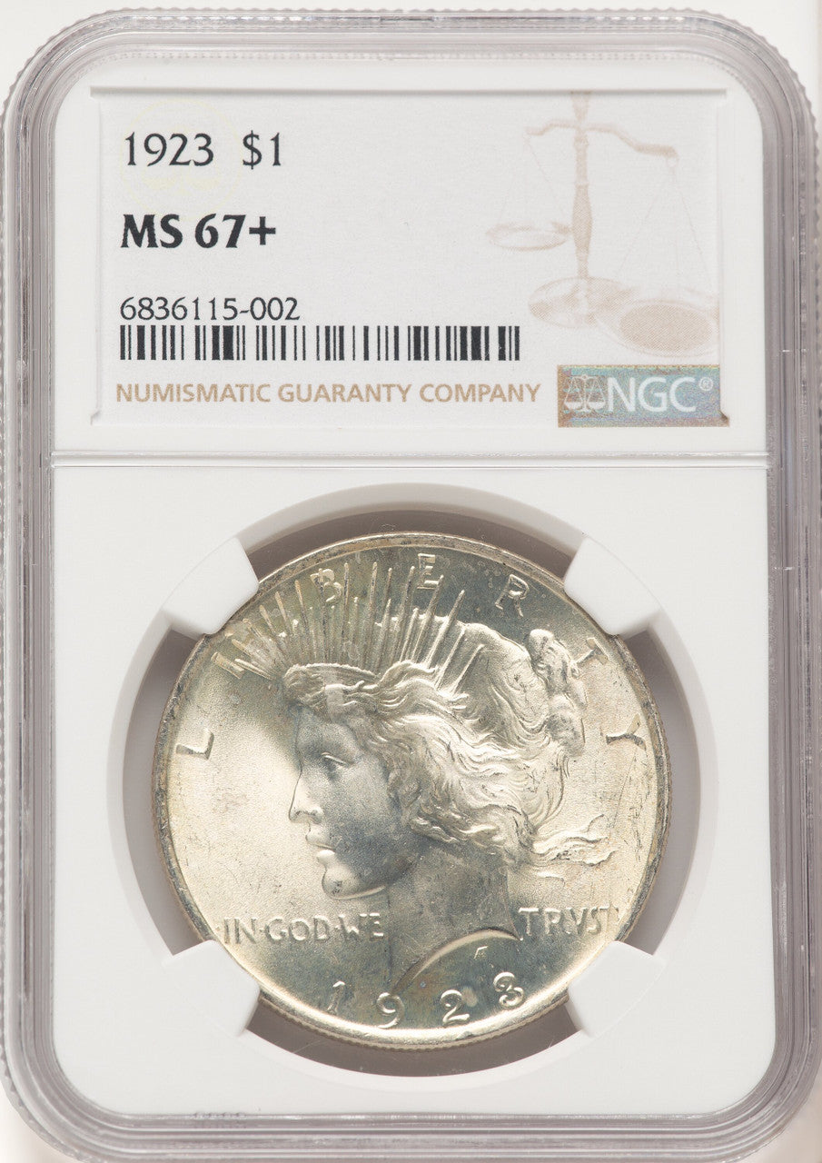 1923 Peace Dollar NGC MS67+