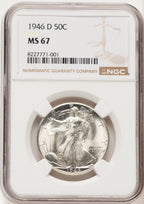 1946-D 50C Walking Liberty Half Dollar NGC MS67 (781775002)
