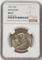1936 50C Bridgeport Commemorative Silver NGC MS67 (781775004)