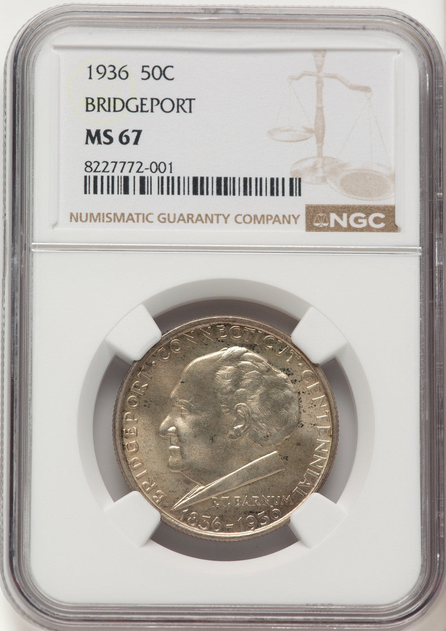 1936 50C Bridgeport Commemorative Silver NGC MS67 (781775004)