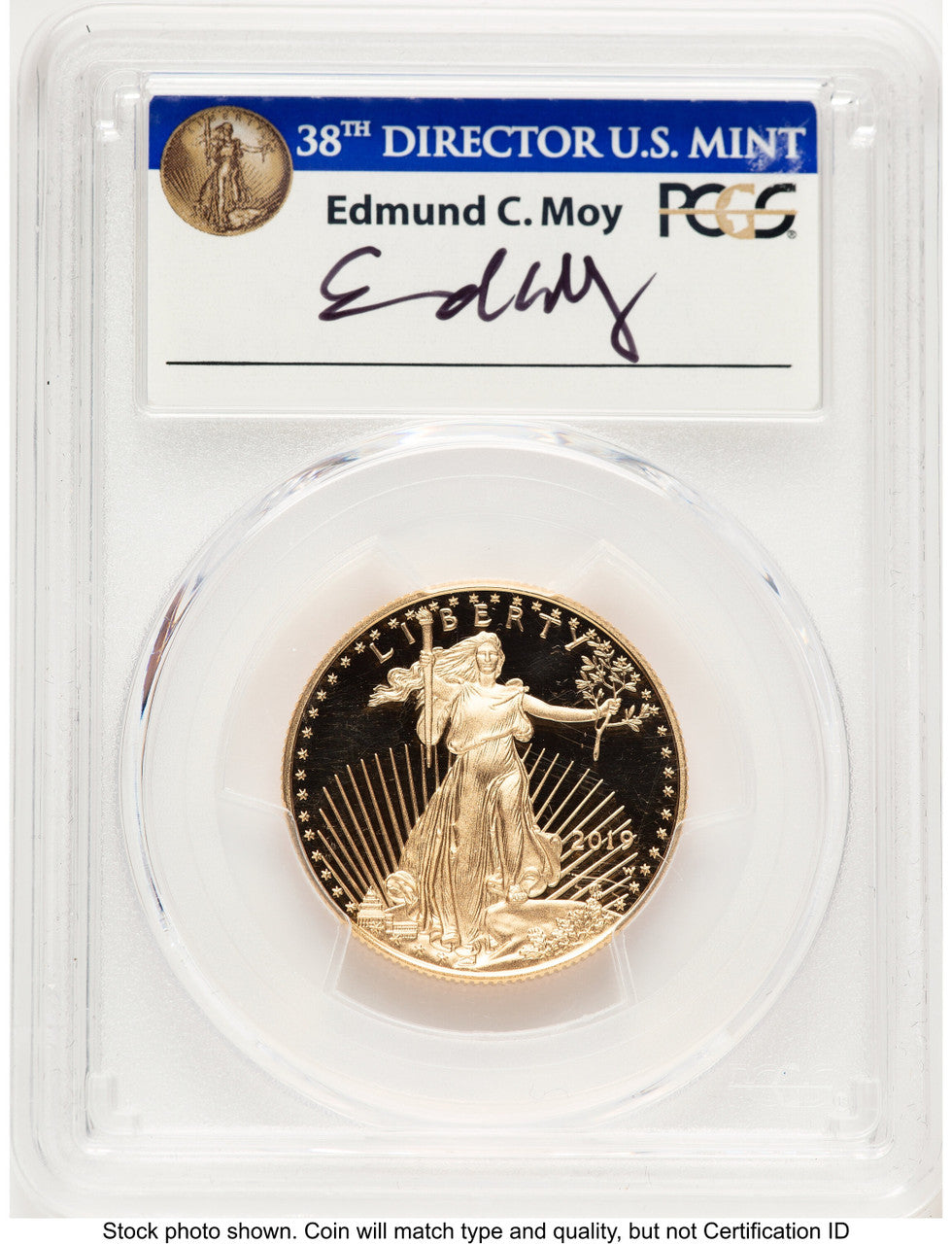 2019-W Proof Gold Eagle 1/2 oz FDI PCGS PR70 Ed Moy