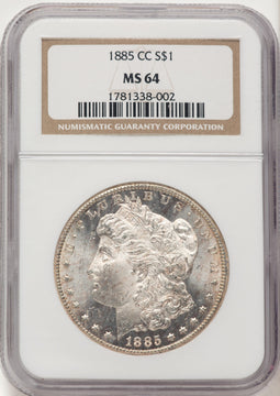 1885-CC Morgan Dollar NGC MS64 (781867050)