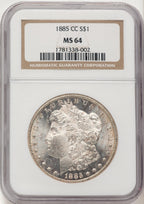 1885-CC Morgan Dollar NGC MS64 (781867050)