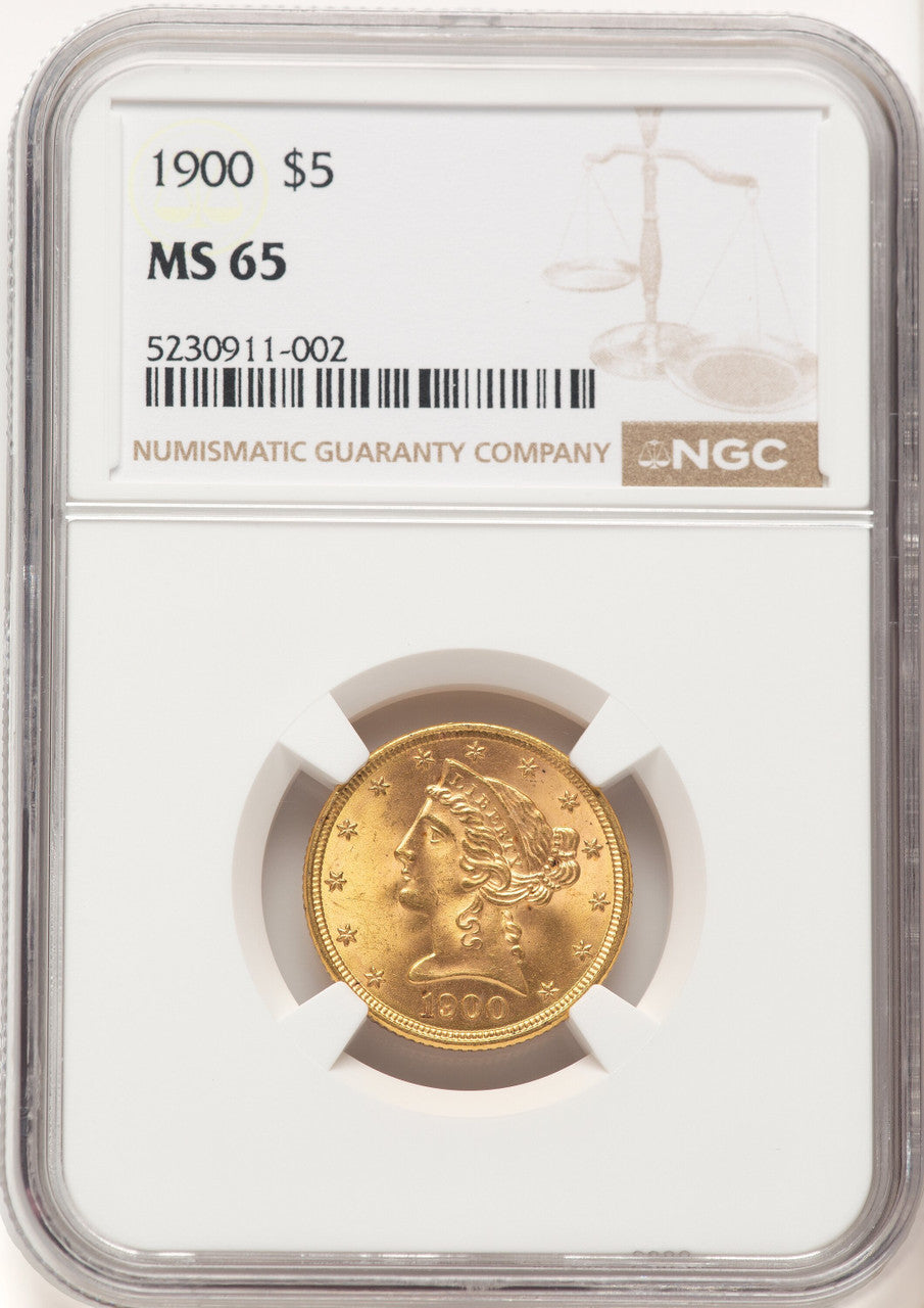 1900 $5 Liberty Half Eagle NGC MS65 (781885004)
