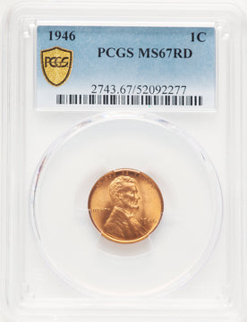 1946 1C RD Lincoln Cent PCGS MS67
