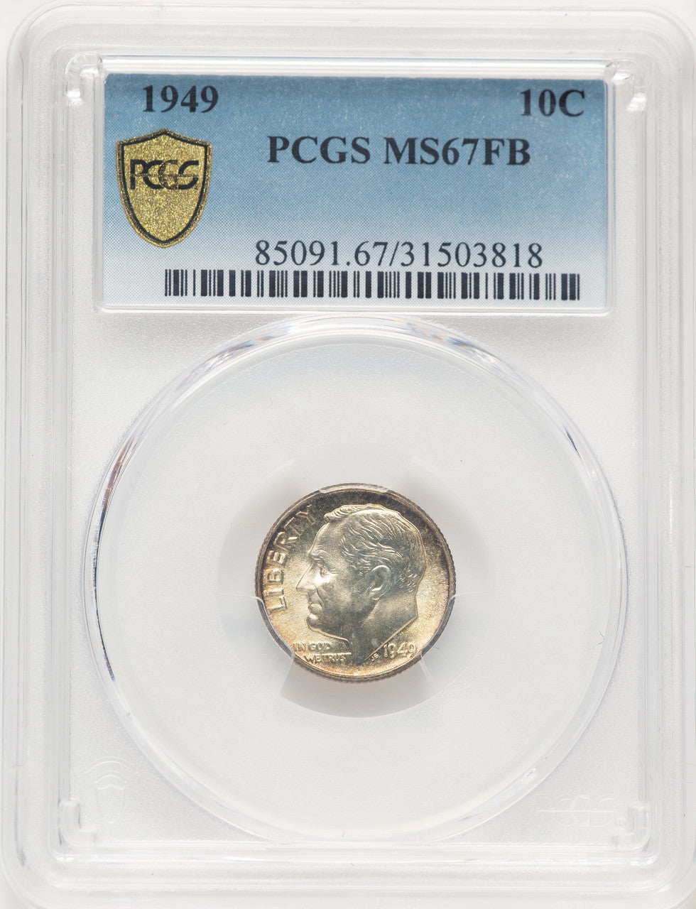1949 10C FB Roosevelt Dime PCGS MS67 (781940001)