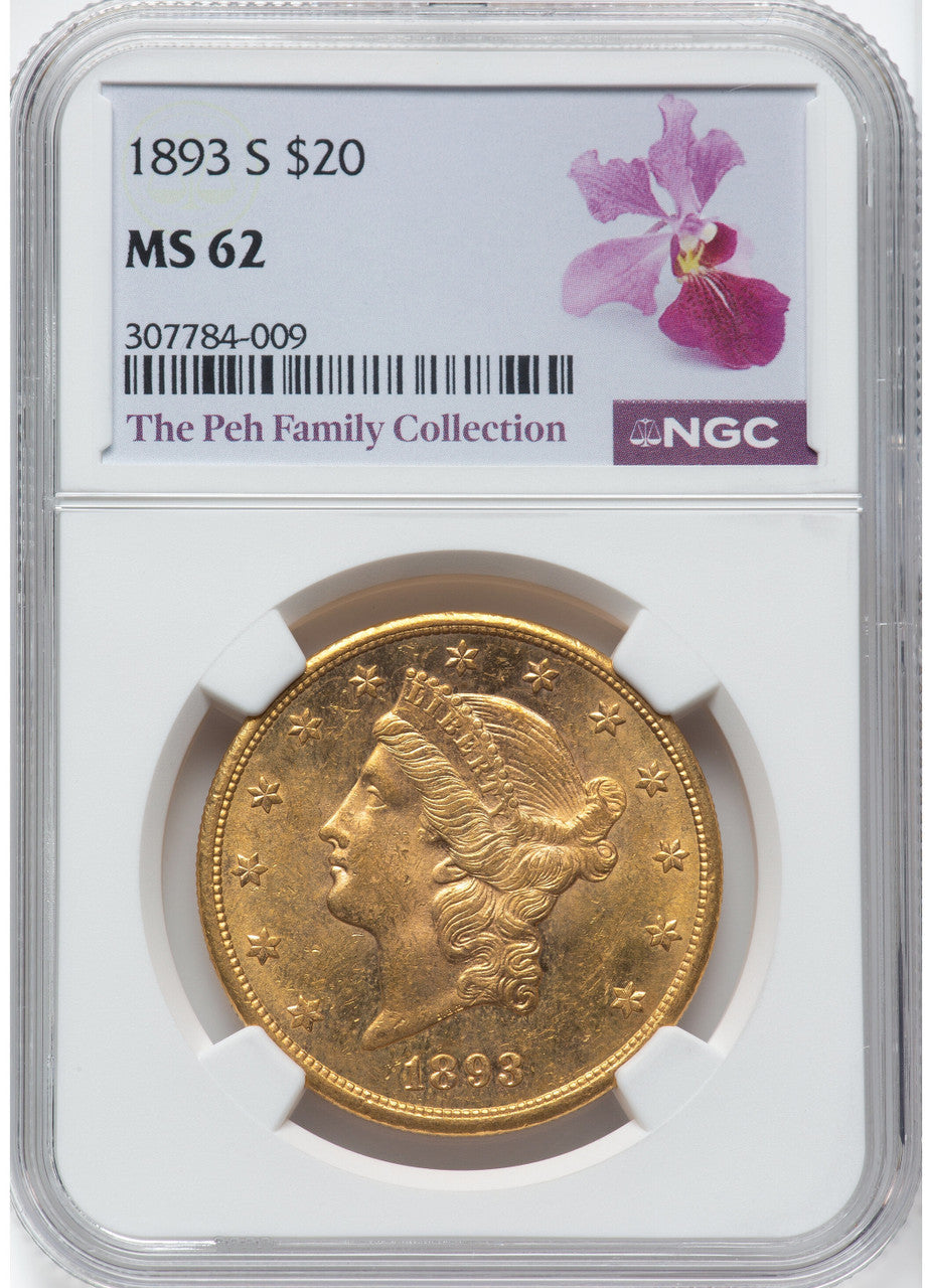 1893-S $20 Liberty Gold Double Eagle NGC MS62