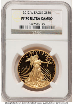 2012-W Proof Gold Eagle 1 oz Brown Label NGC PF70